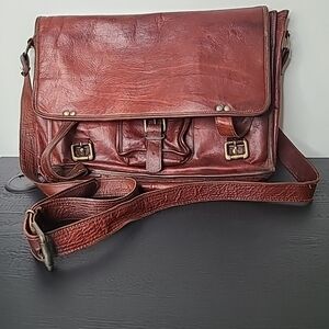Reddish brown leather briefcase/laptop bag